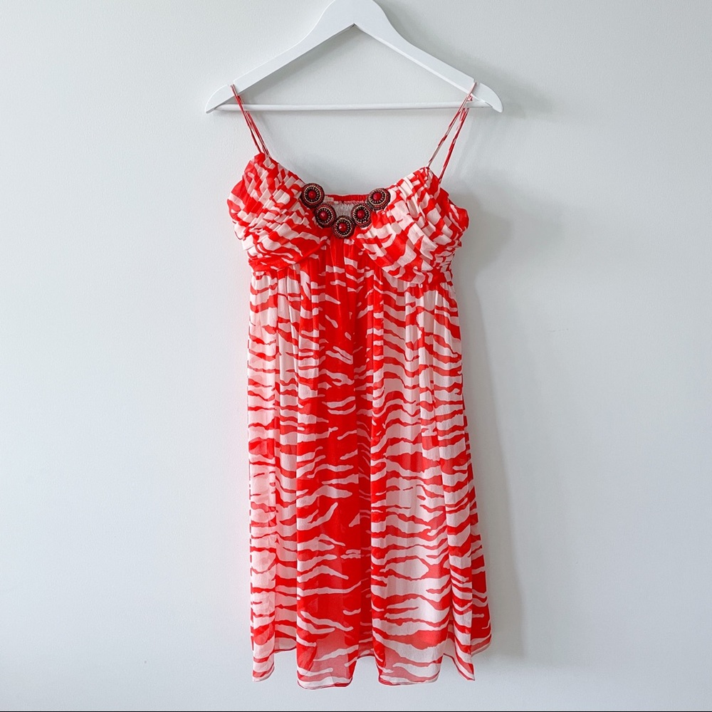 Boston Proper Embellished Silk Dress (M)